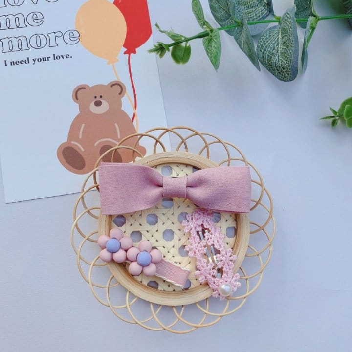 MINS - Korean Children Fashion - #Kfashion4kids - Pink Mood Hairpin [set of 5] - 5
