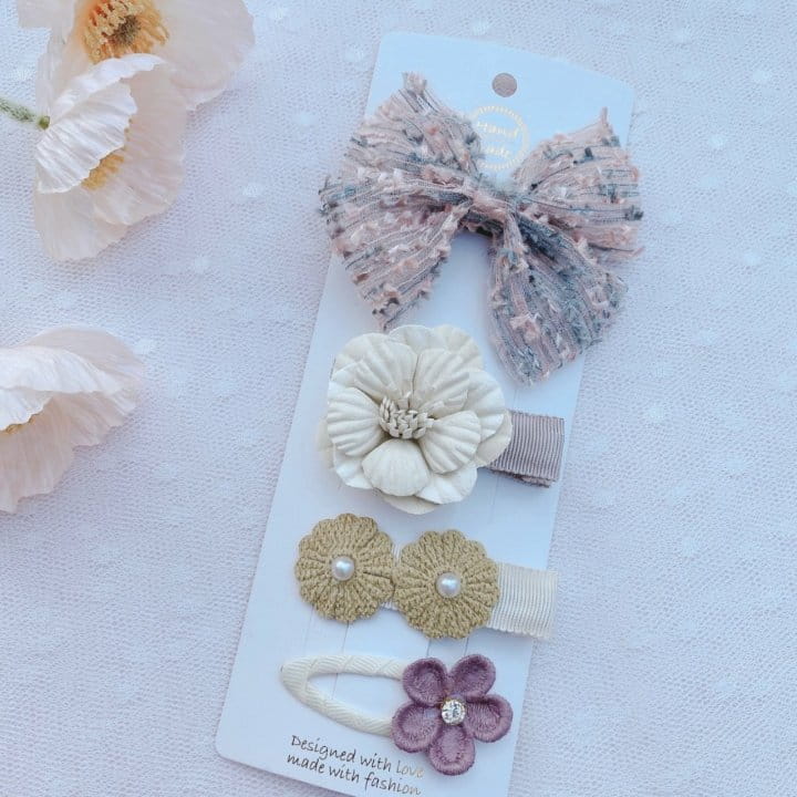 MINS - Korean Children Fashion - #Kfashion4kids - Sophia Lace Hairpin [set of 4]
