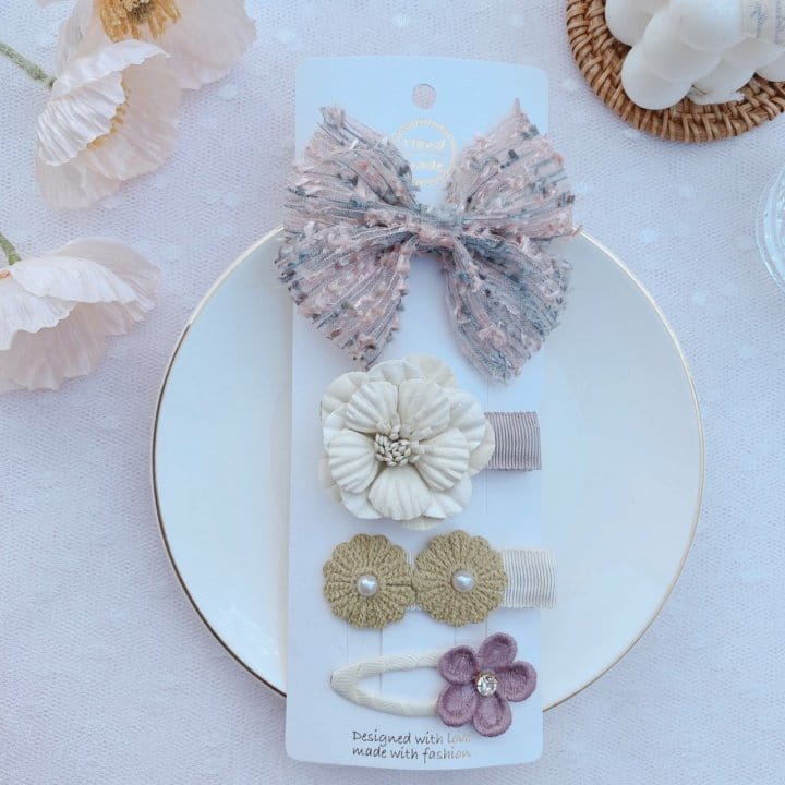MINS - Korean Children Fashion - #Kfashion4kids - Sophia Lace Hairpin [set of 4] - 2