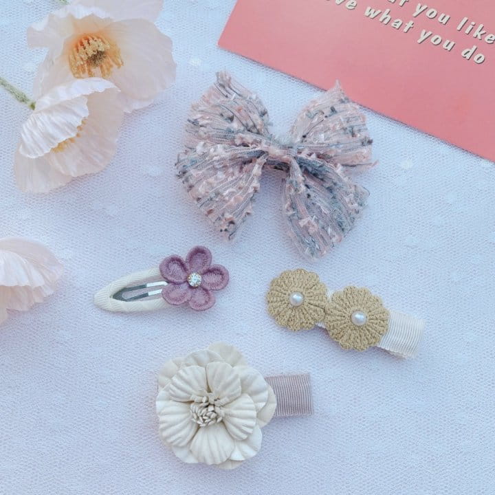 MINS - Korean Children Fashion - #Kfashion4kids - Sophia Lace Hairpin [set of 4] - 6