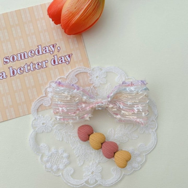 MINS - Korean Children Fashion - #Kfashion4kids - Bubble Pop Lace Hairpin [set of 4]
