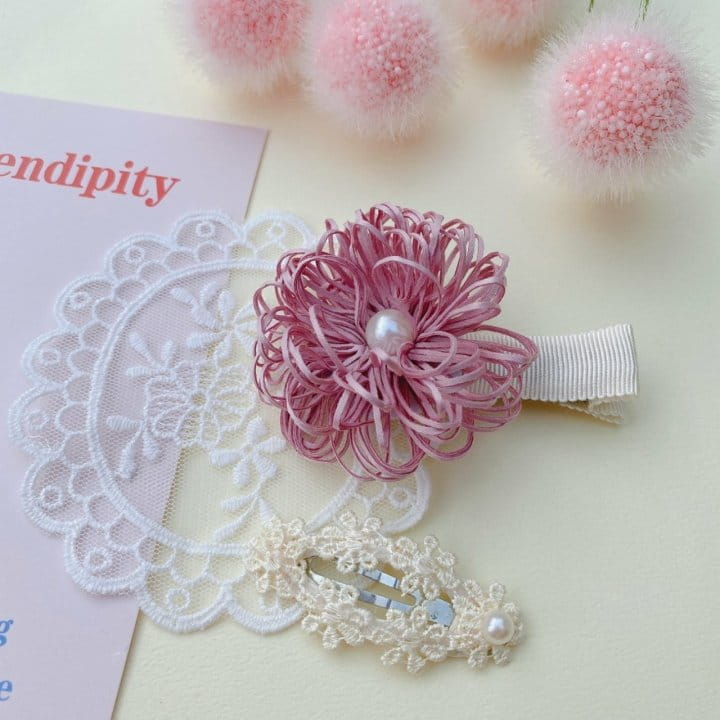 MINS - Korean Children Fashion - #Kfashion4kids - Bubble Pop Lace Hairpin [set of 4] - 2