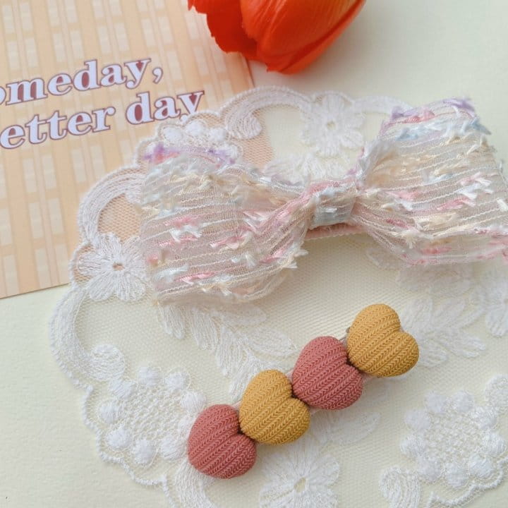 MINS - Korean Children Fashion - #Kfashion4kids - Bubble Pop Lace Hairpin [set of 4] - 4