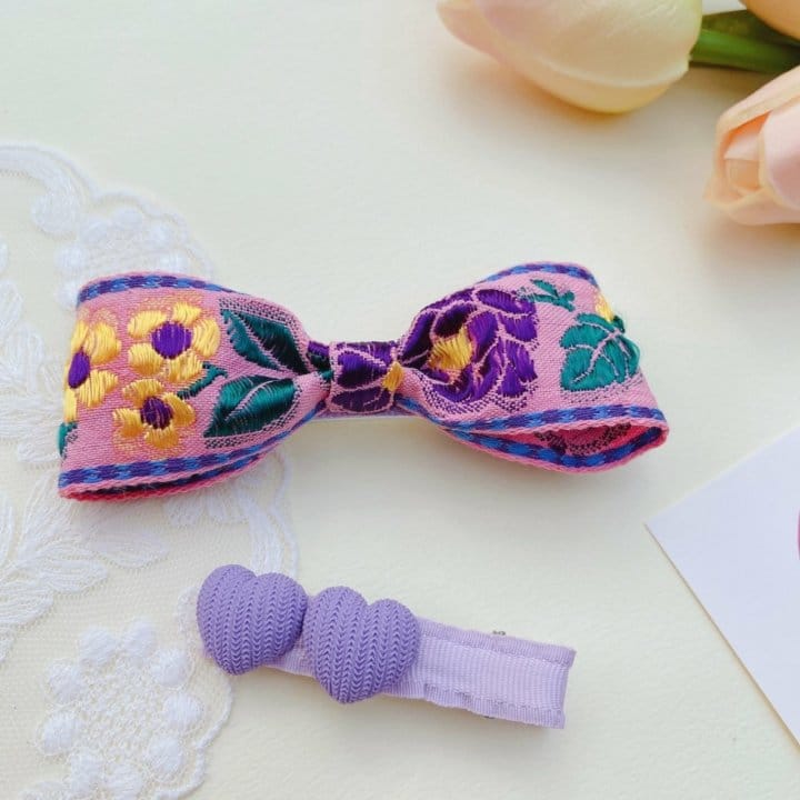 MINS - Korean Children Fashion - #Kfashion4kids - Purple Bucket Hairpin [set of 4]