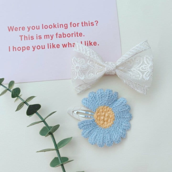 MINS - Korean Children Fashion - #Kfashion4kids - Blue Check Hairpin [set of 5] - 6