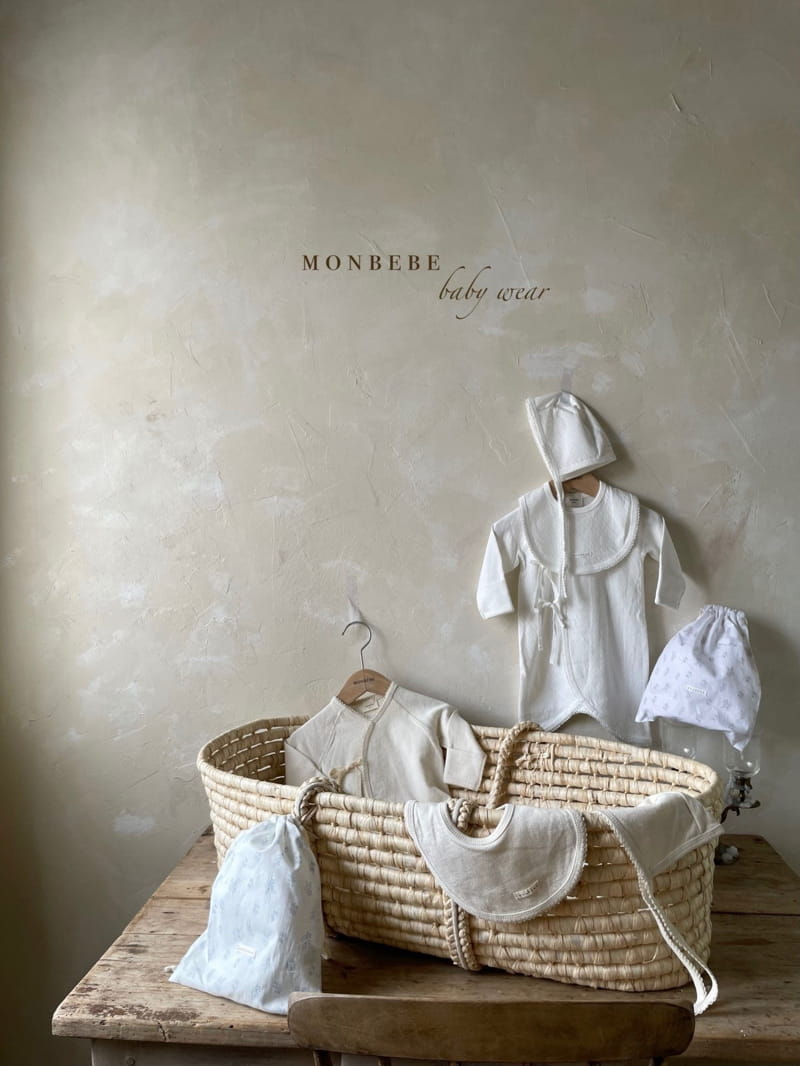 MONBEBE - Korean Children Fashion - #Kfashion4kids - Organic Bib, Bonnet with Pouch - 12