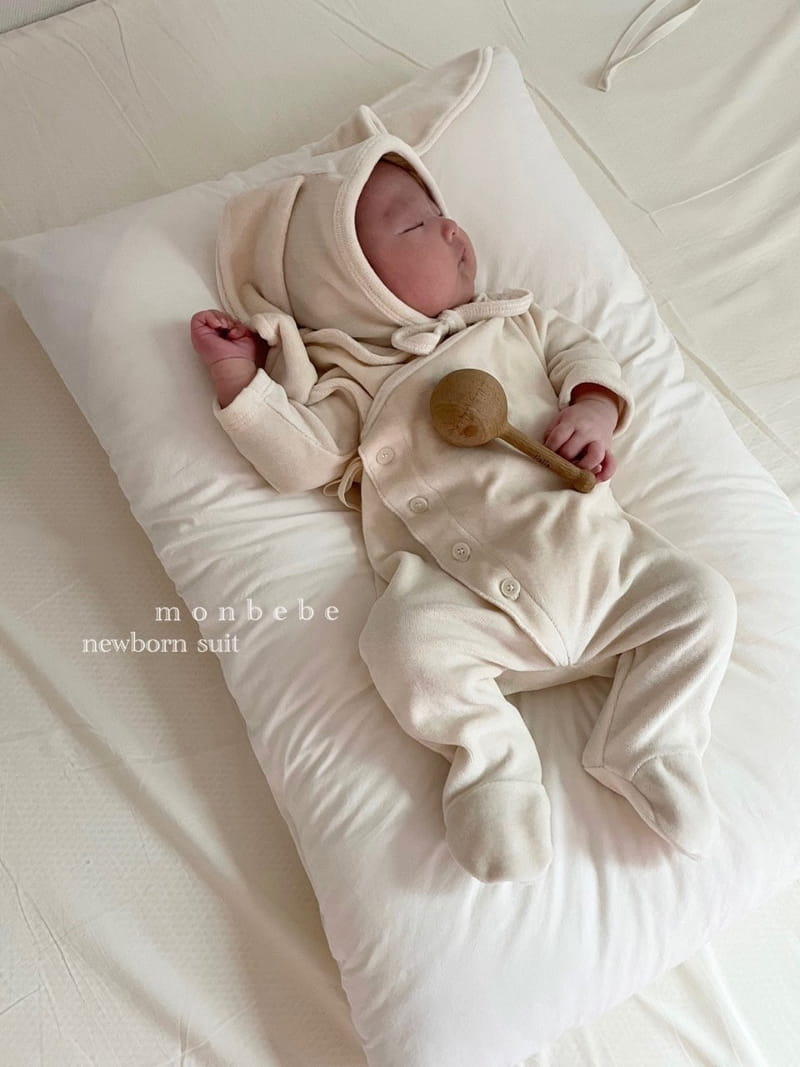 MONBEBE - Korean Children Fashion - #Kfashion4kids - Organic Bunny Romper with Bonnet - 2