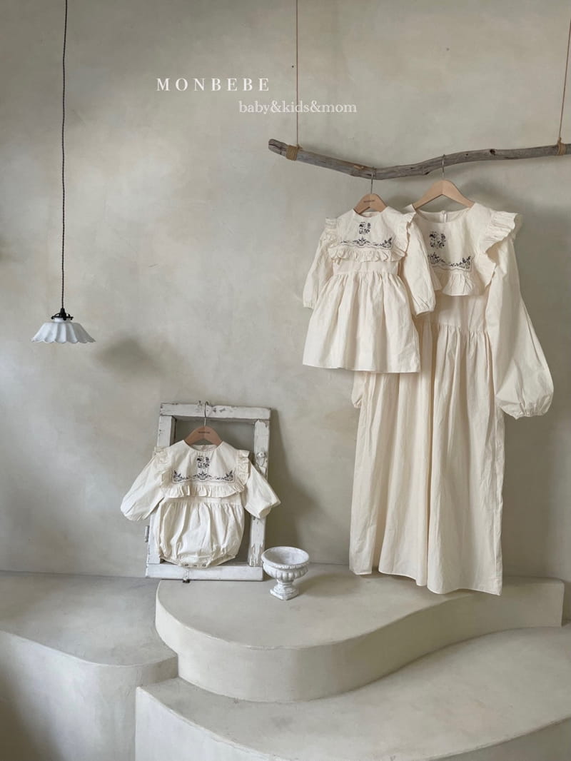 MONBEBE - Korean Children Fashion - #Kfashion4kids - Vintage Embroidery Romper - 2