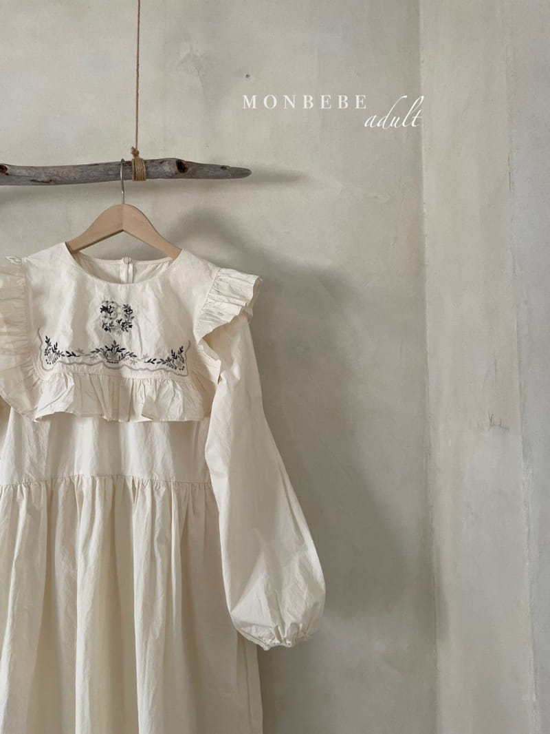 MONBEBE - Korean Children Fashion - #Kfashion4kids - Adult Vintage Embroidery One-piece - 5