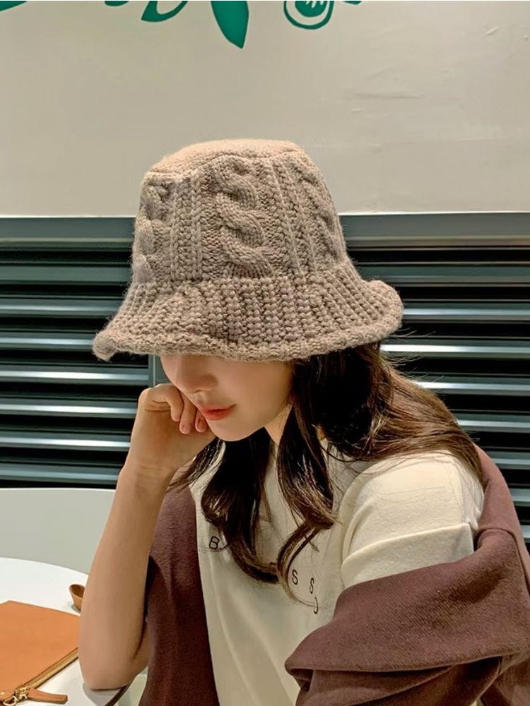 MONCO - Korean Children Fashion - #Kfashion4kids - Twist Knit Bucket Hat