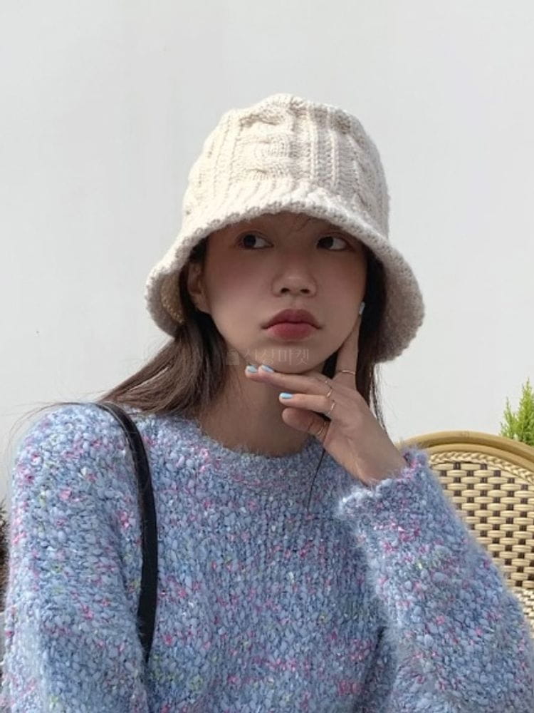 MONCO - Korean Children Fashion - #Kfashion4kids - Twist Knit Bucket Hat - 4