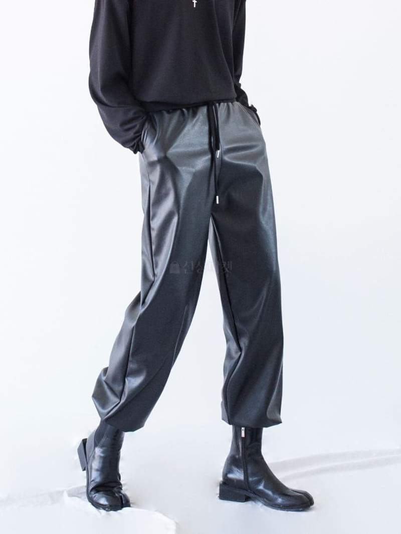 MONE - Korean Children Fashion - #Kfashion4kids - Caroz Leather Jogger Pants