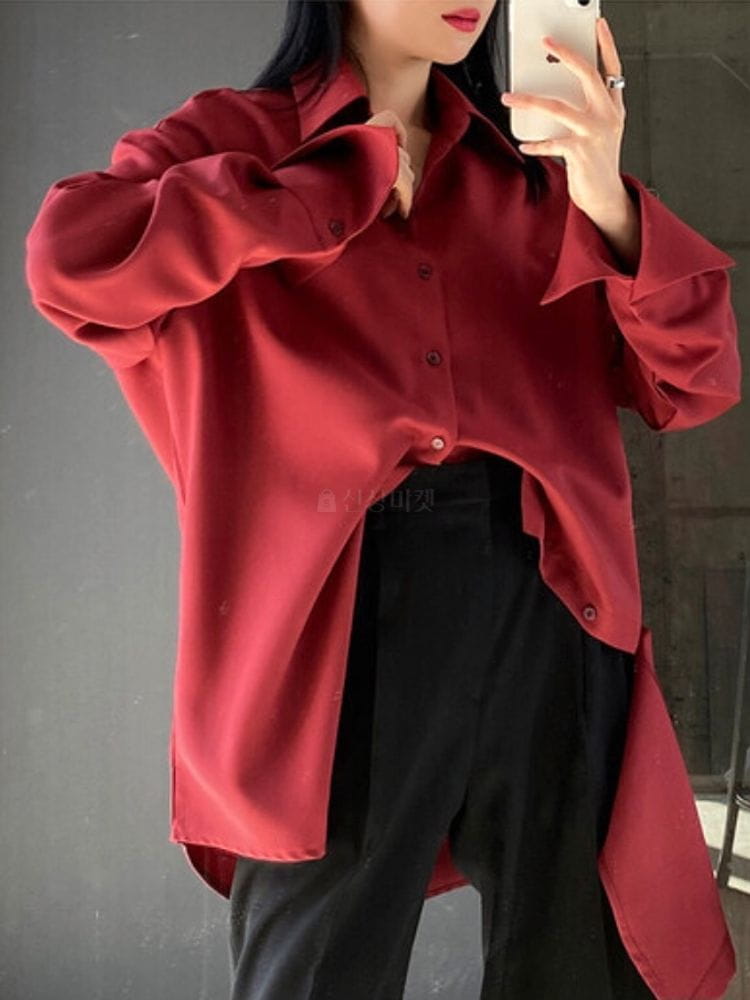 MONE - Korean Children Fashion - #Kfashion4kids - Unbalance Slit Long Coves Shirt - 3