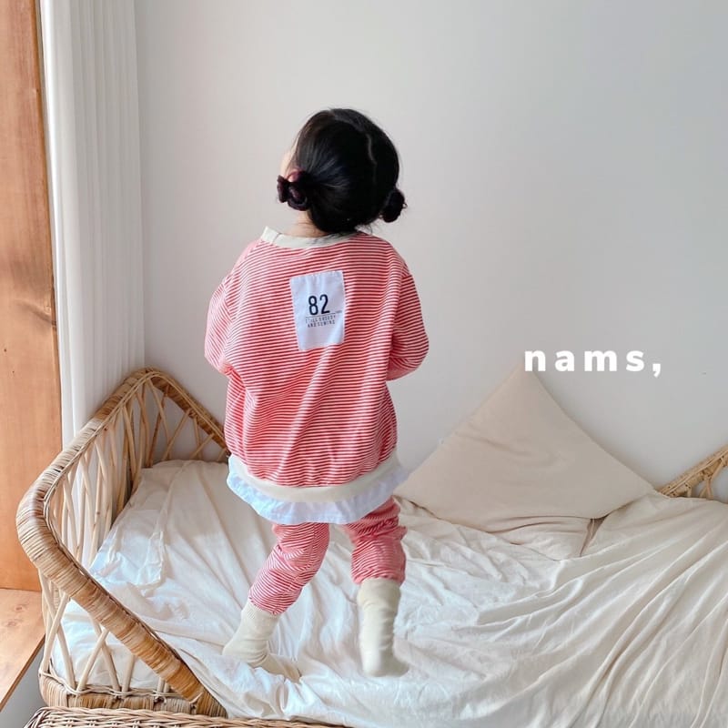 NAMS - Korean Children Fashion - #Kfashion4kids - 82 Stripe Top Bottom Set - 12