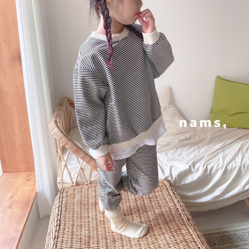 NAMS - Korean Children Fashion - #Kfashion4kids - 82 Stripe Top Bottom Set - 2