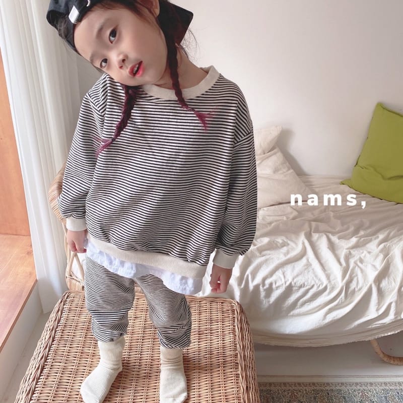 NAMS - Korean Children Fashion - #Kfashion4kids - 82 Stripe Top Bottom Set - 6