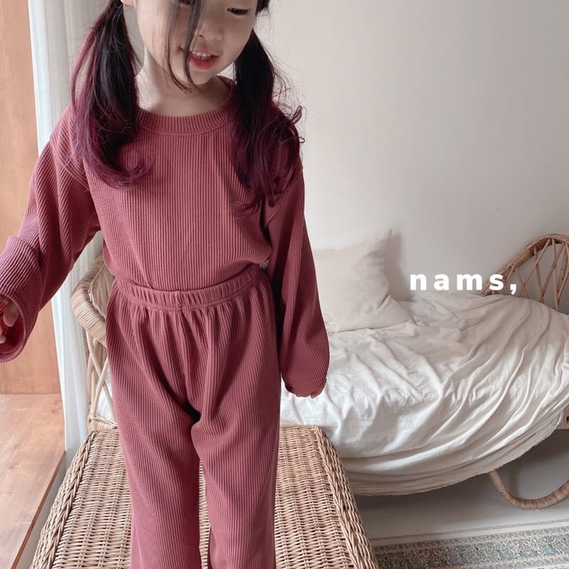 NAMS - Korean Children Fashion - #Kfashion4kids - Rib Label Top Bottom Set - 11