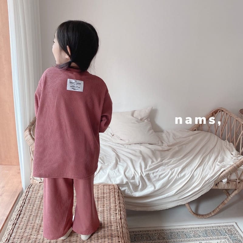 NAMS - Korean Children Fashion - #Kfashion4kids - Rib Label Top Bottom Set - 9