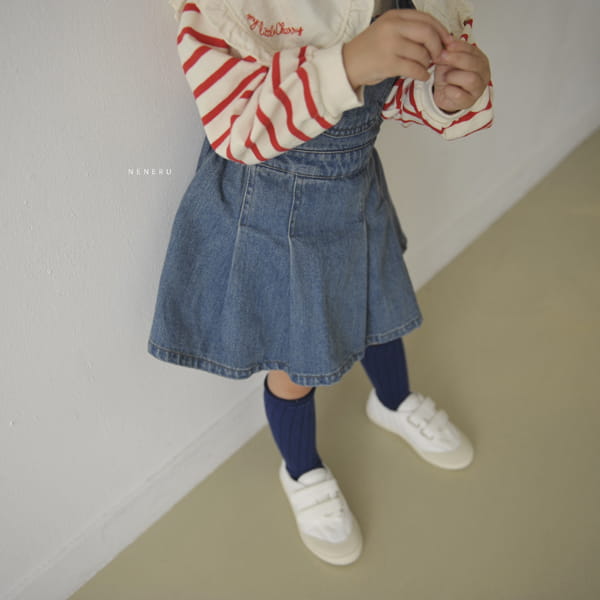 NENERU - Korean Children Fashion - #Kfashion4kids - Haha Wrinkle Dungarees Skirt - 3