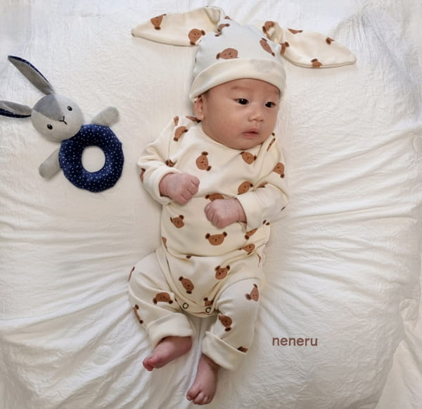 NENERU - Korean Children Fashion - #Kfashion4kids - Bebe Puppy Bodysuit Leggings Hat Set - 12