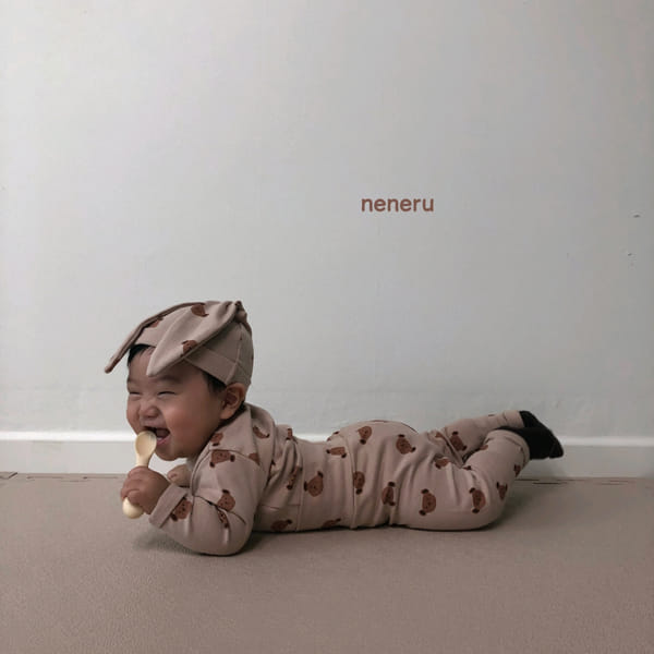 NENERU - Korean Children Fashion - #Kfashion4kids - Bebe Puppy Bodysuit Leggings Hat Set - 3