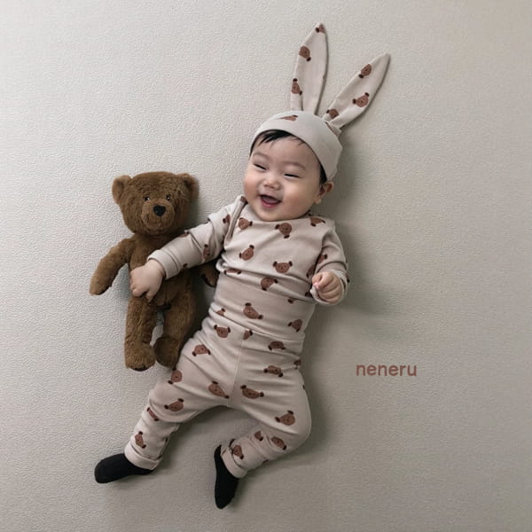NENERU - Korean Children Fashion - #Kfashion4kids - Bebe Puppy Bodysuit Leggings Hat Set - 4
