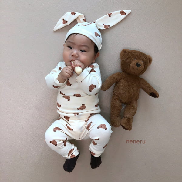 NENERU - Korean Children Fashion - #Kfashion4kids - Bebe Puppy Bodysuit Leggings Hat Set - 9