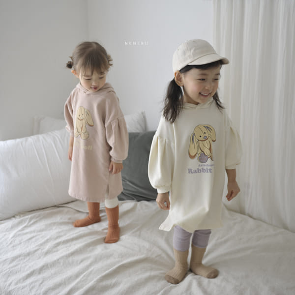 NENERU - Korean Children Fashion - #Kfashion4kids - Rabbit Hoody Long One-piece - 3
