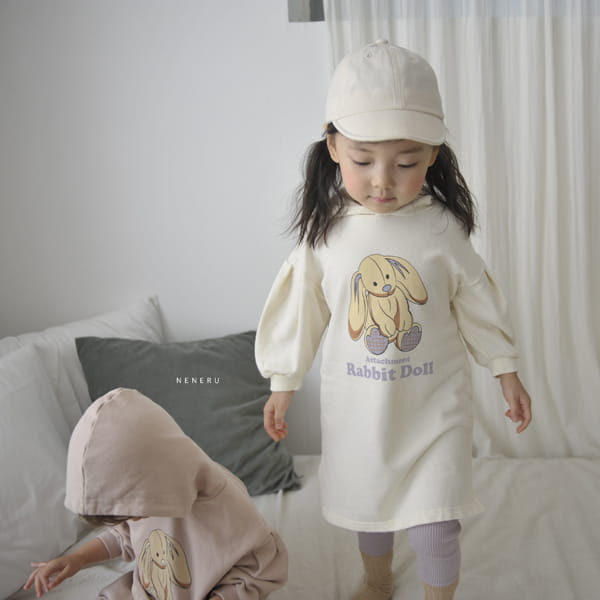 NENERU - Korean Children Fashion - #Kfashion4kids - Rabbit Hoody Long One-piece - 5