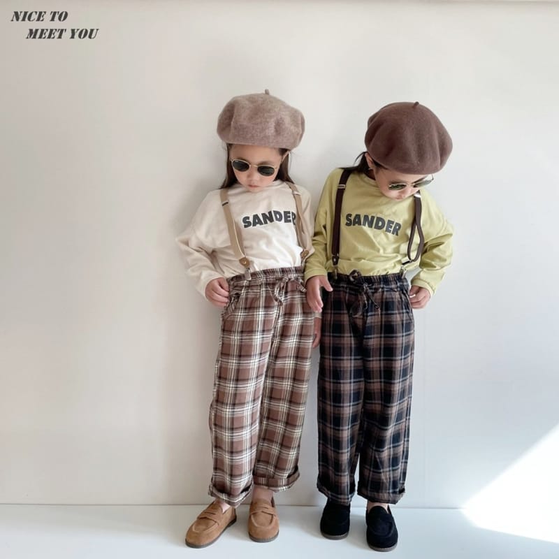 NICE TO MEET YOU - Korean Children Fashion - #Kfashion4kids - Check Wide Pants