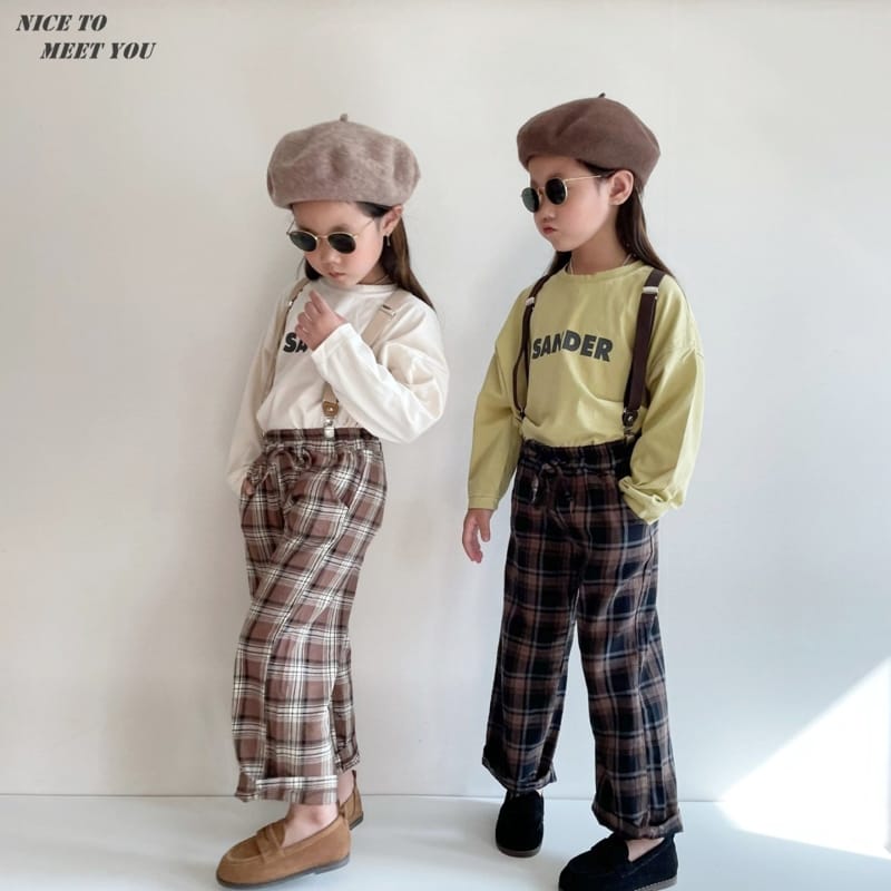 NICE TO MEET YOU - Korean Children Fashion - #Kfashion4kids - Check Wide Pants - 2