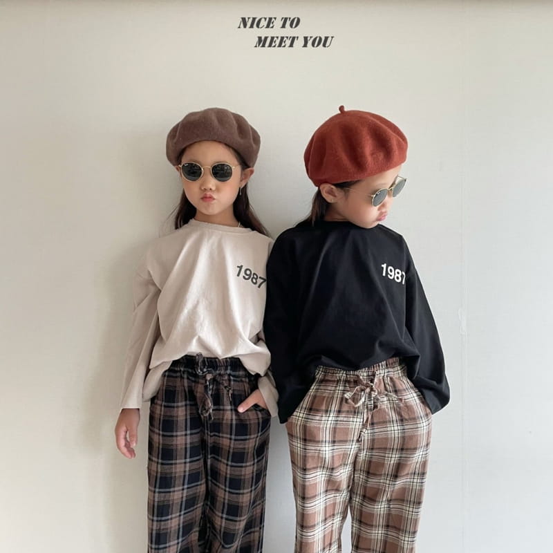 NICE TO MEET YOU - Korean Children Fashion - #Kfashion4kids - Check Wide Pants - 6