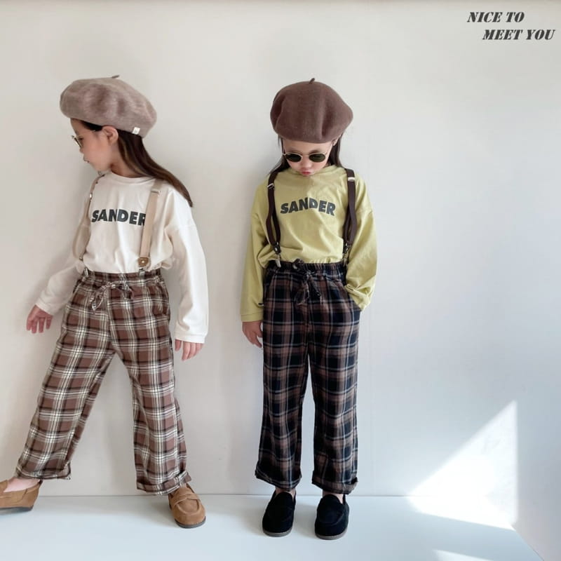 NICE TO MEET YOU - Korean Children Fashion - #Kfashion4kids - Check Wide Pants - 7