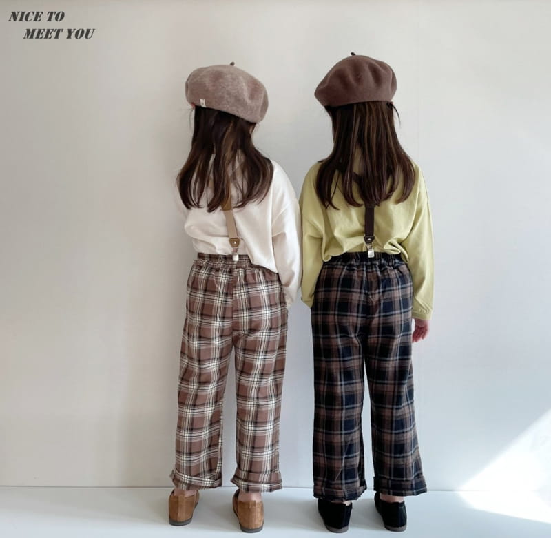 NICE TO MEET YOU - Korean Children Fashion - #Kfashion4kids - Check Wide Pants - 8