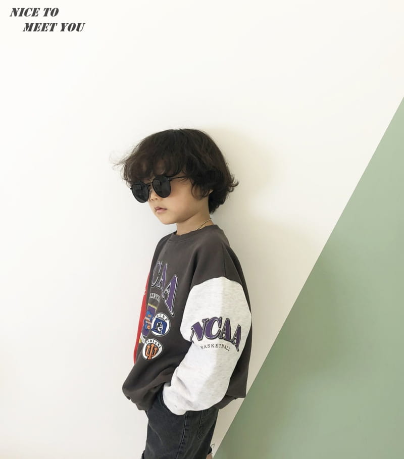 NICE TO MEET YOU - Korean Children Fashion - #Kfashion4kids - Basket Colored Sweatshirt - 11