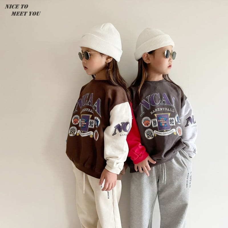 NICE TO MEET YOU - Korean Children Fashion - #Kfashion4kids - Basket Colored Sweatshirt - 2