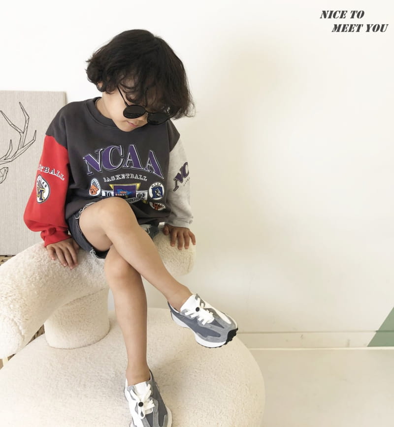 NICE TO MEET YOU - Korean Children Fashion - #Kfashion4kids - Basket Colored Sweatshirt - 4
