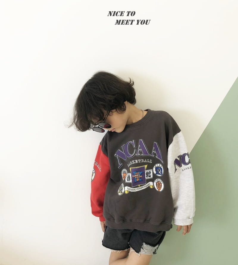 NICE TO MEET YOU - Korean Children Fashion - #Kfashion4kids - Basket Colored Sweatshirt - 5