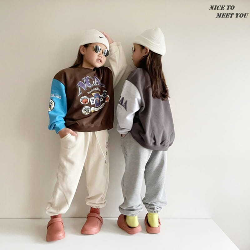 NICE TO MEET YOU - Korean Children Fashion - #Kfashion4kids - Basket Colored Sweatshirt - 7