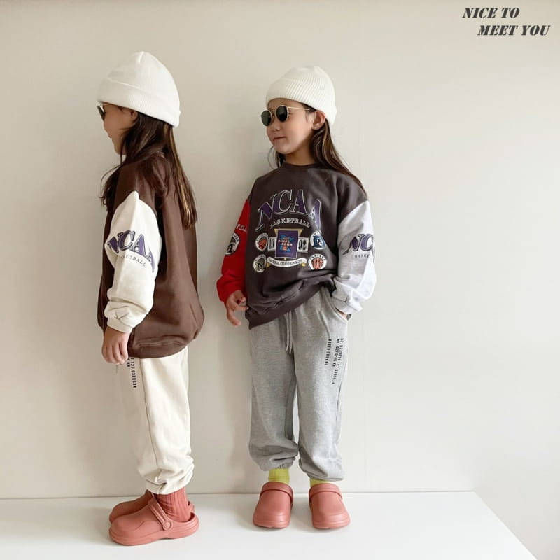 NICE TO MEET YOU - Korean Children Fashion - #Kfashion4kids - Basket Colored Sweatshirt - 8