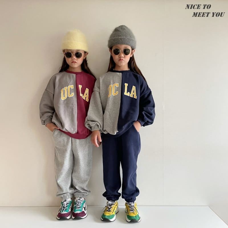 NICE TO MEET YOU - Korean Children Fashion - #Kfashion4kids - UCLA Half Sweatshirt