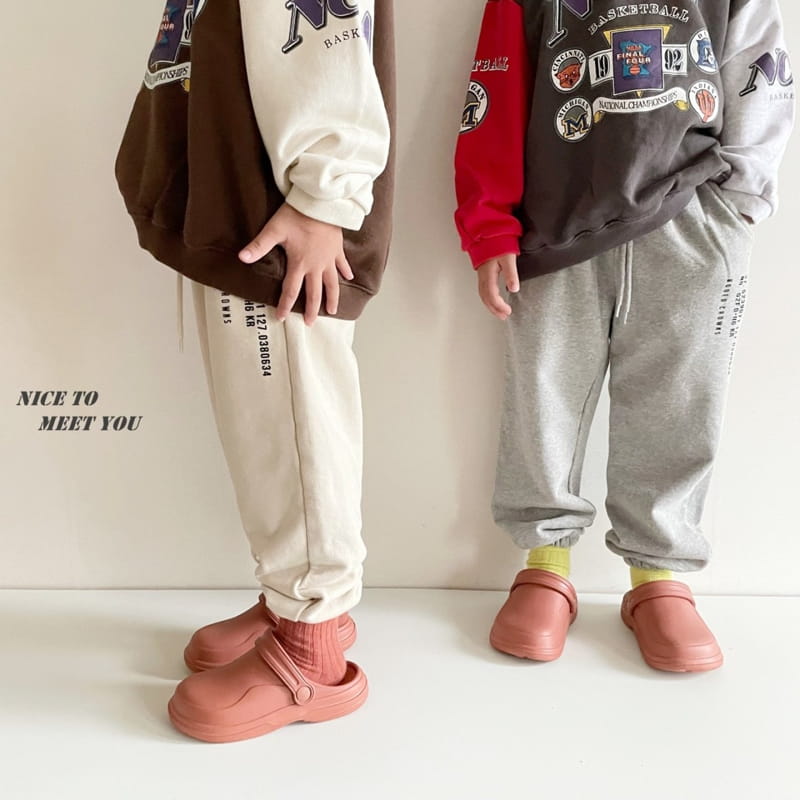 NICE TO MEET YOU - Korean Children Fashion - #Kfashion4kids - Numbering Jogger Pants - 12