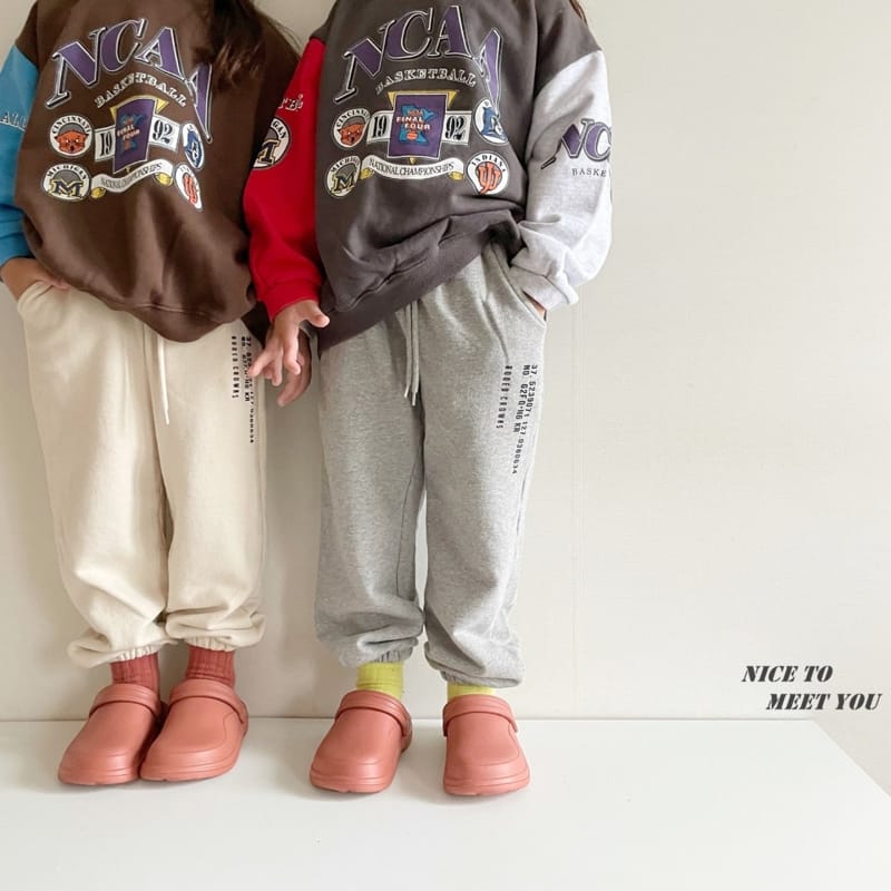 NICE TO MEET YOU - Korean Children Fashion - #Kfashion4kids - Numbering Jogger Pants - 3