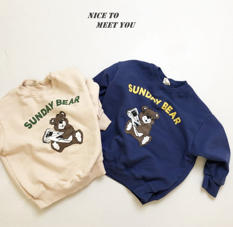 NICE TO MEET YOU - Korean Children Fashion - #Kfashion4kids - Sunday Bear Sweatshirt - 10