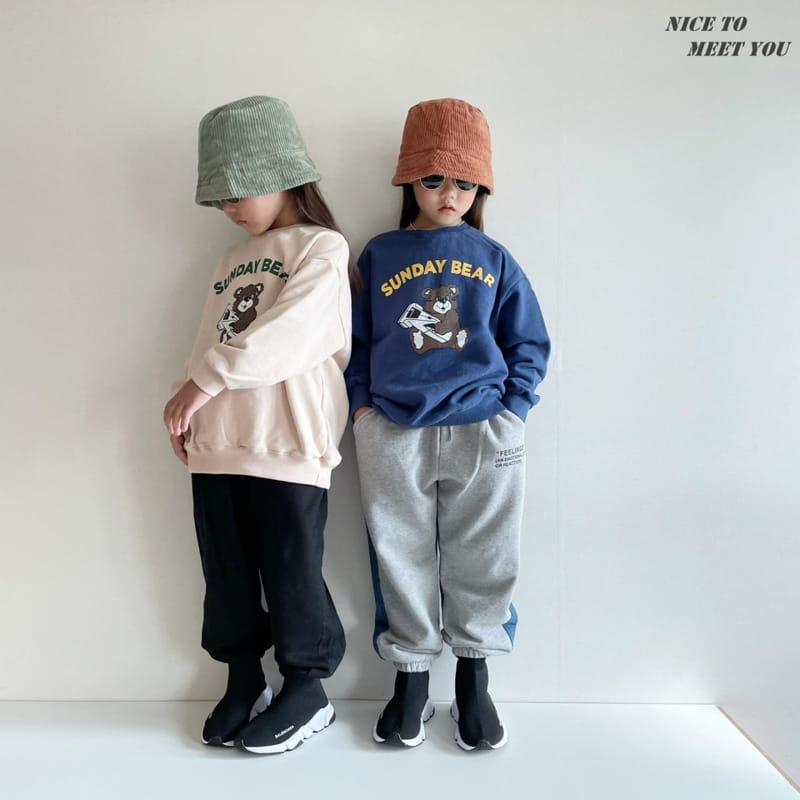 NICE TO MEET YOU - Korean Children Fashion - #Kfashion4kids - Sunday Bear Sweatshirt - 2