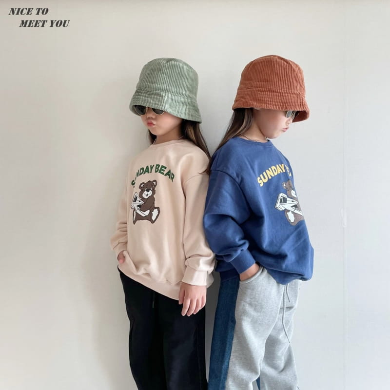 NICE TO MEET YOU - Korean Children Fashion - #Kfashion4kids - Sunday Bear Sweatshirt - 3