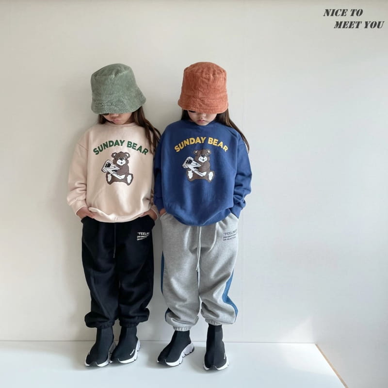 NICE TO MEET YOU - Korean Children Fashion - #Kfashion4kids - Sunday Bear Sweatshirt - 6