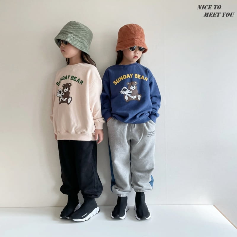 NICE TO MEET YOU - Korean Children Fashion - #Kfashion4kids - Sunday Bear Sweatshirt - 8