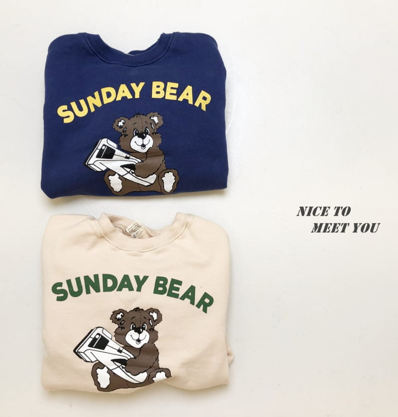 NICE TO MEET YOU - Korean Children Fashion - #Kfashion4kids - Sunday Bear Sweatshirt - 9