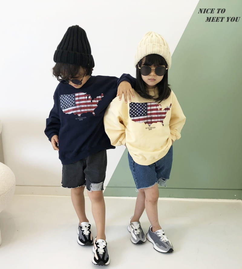 NICE TO MEET YOU - Korean Children Fashion - #Kfashion4kids - America Sweatshirt - 11